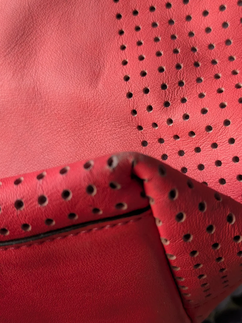 COACH 2012 Coral Leather Perforated Shoulder Bag